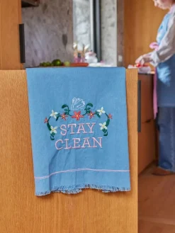 Rice Küchentextilien|Tisch- & Küchentextilien<Geschirrtuch "Stay Clean" in Blau - (L)70 x (B)50 cm