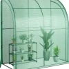 COSTWAY Pflanzen & Zubehör<Gewächshaus begehbar mit drei Regalebenen 200x100x215cm in Grün