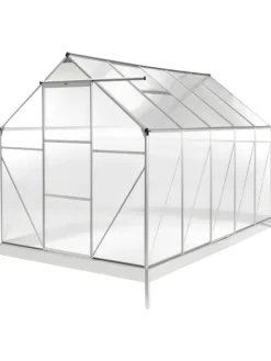 Beliani Pflanzen & Zubehör<Gewächshaus für den Garten APULIA in Silber/Transparent