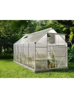 Beliani Pflanzen & Zubehör<Gewächshaus für den Garten APULIA in Silber/Transparent