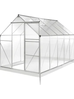 Beliani Pflanzen & Zubehör<Gewächshaus für den Garten APULIA in Silber/Transparent