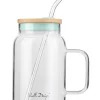 Vialli Design Gedeckter Tisch<Glas mit Trinkhalm in Hellblau - 600 ml