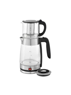 Schäfer Küchenelektronik<Glas-Teekocher 1,8/0,8 Liter 2200W in Schwarz
