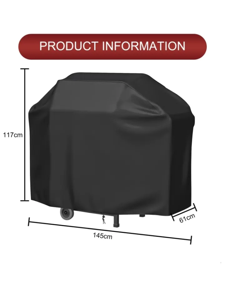 Intirilife Grillen<Grillabdeckung - 147 x 61 x 117 cm in Schwarz
