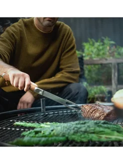 Fiskars Grillen<Grillgabel ''Norden'' in Braun/ Silber - (L)44,1 cm