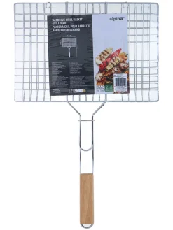 Alpina Grillen<Grillkorb in Silber - (B)35 x (H)55 cm