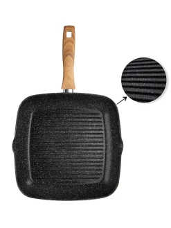 Stoneline Kochgeschirr<Grillpfanne ''Back to Nature'' in Schwarz - (L)28 x (B)28 cm