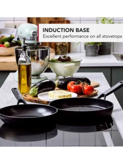 KitchenAid Kochgeschirr<Grillpfanne "Classic Forged" in Schwarz - Ø 28 cm