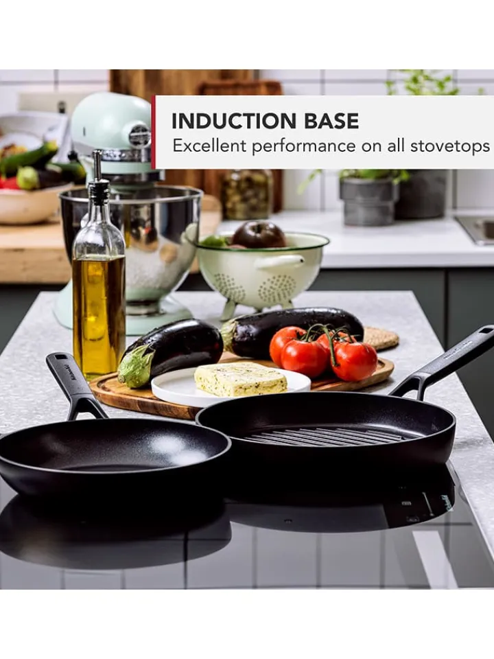 KitchenAid Kochgeschirr<Grillpfanne "Classic Forged" in Schwarz - Ø 28 cm