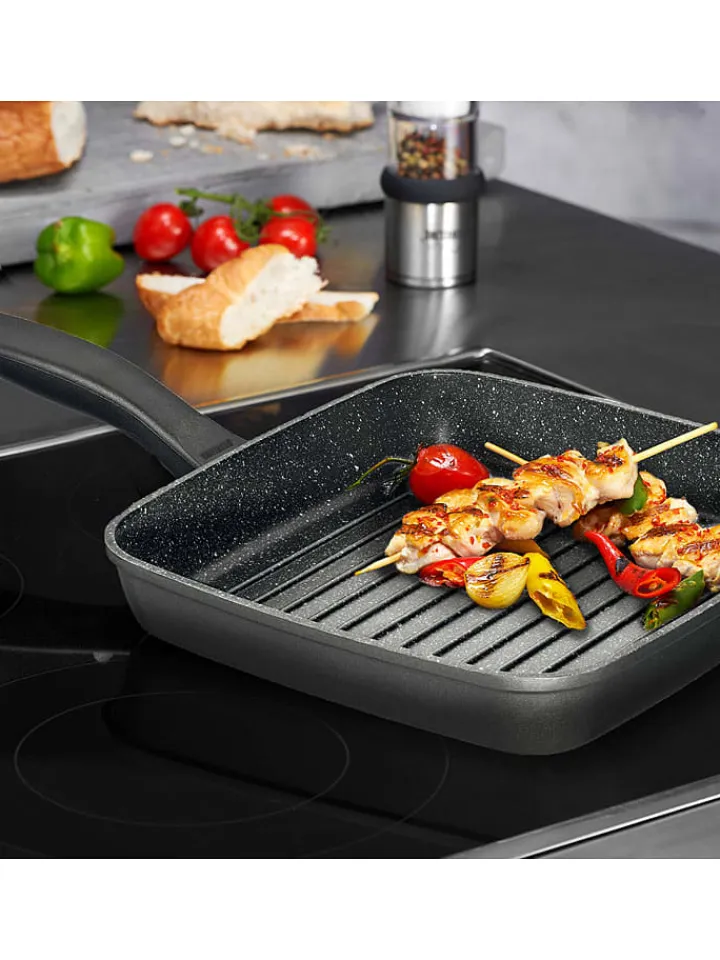 Stoneline Kochgeschirr<Grillpfanne in Grau - (L)26 x (B)26 cm
