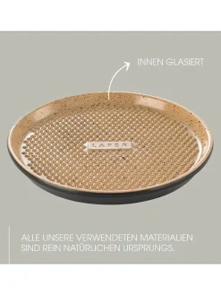 Römertopf Grillen<Grillplatte in Beige - Ø 32 cm