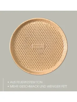 Römertopf Grillen<Grillplatte in Beige - Ø 32 cm