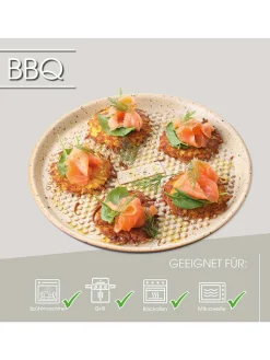 Römertopf Grillen<Grillplatte in Beige - Ø 32 cm