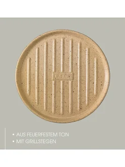 Römertopf Küchenelektronik|Grillen<Grillplatte in Beige - Ø 32,5 cm