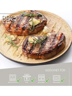Römertopf Küchenelektronik|Grillen<Grillplatte in Beige - Ø 32,5 cm