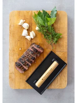 MasterClass Grillen<Grillpresse in Schwarz/ Hellbraun - (L)21 x (B)11 cm