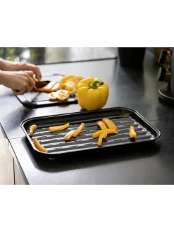 Wenko Küchenelektronik|Grillen<Grillschale "Luca" in Schwarz - (L)34,5 x (B)24,5 cm