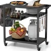 COSTWAY Grillen<Grillwagen Outdoor in Schwarz