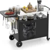 COSTWAY Grillen<Grillwagen Outdoor in Schwarz