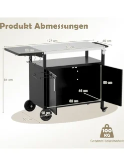 COSTWAY Grillen<Grillwagen Outdoor in Schwarz
