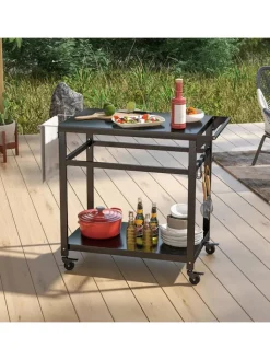 COSTWAY Grillen<Grillwagen Outdoor in Schwarz
