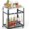 COSTWAY Grillen<Grillwagen Outdoor in Schwarz