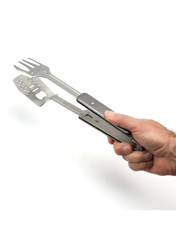 RADOLEO Grillen<Grillwerkzeug Grill-Multi-Tool GENIUS POCKET 4in1 Grillbesteck in silber