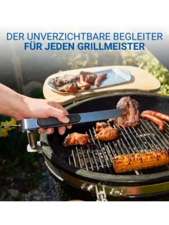 elasto Grillen<Grillzange "Opener" mit Kapselheber in grau - 35 cm