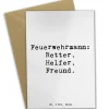 Mr. & Mrs. Panda Partyzubehör & -Dekoration<Grußkarte Spruch Feuerwehrmann Rettungsheld mit... in Weiß