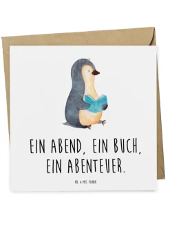 Mr. & Mrs. Panda Sonstige Gutscheine<Gutschein Bücherabend Abenteuer mit Spruch in Weiß
