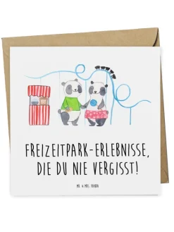 Mr. & Mrs. Panda Sonstige Gutscheine<Gutschein Besuch im Freizeitpark mit Spruch in Weiß