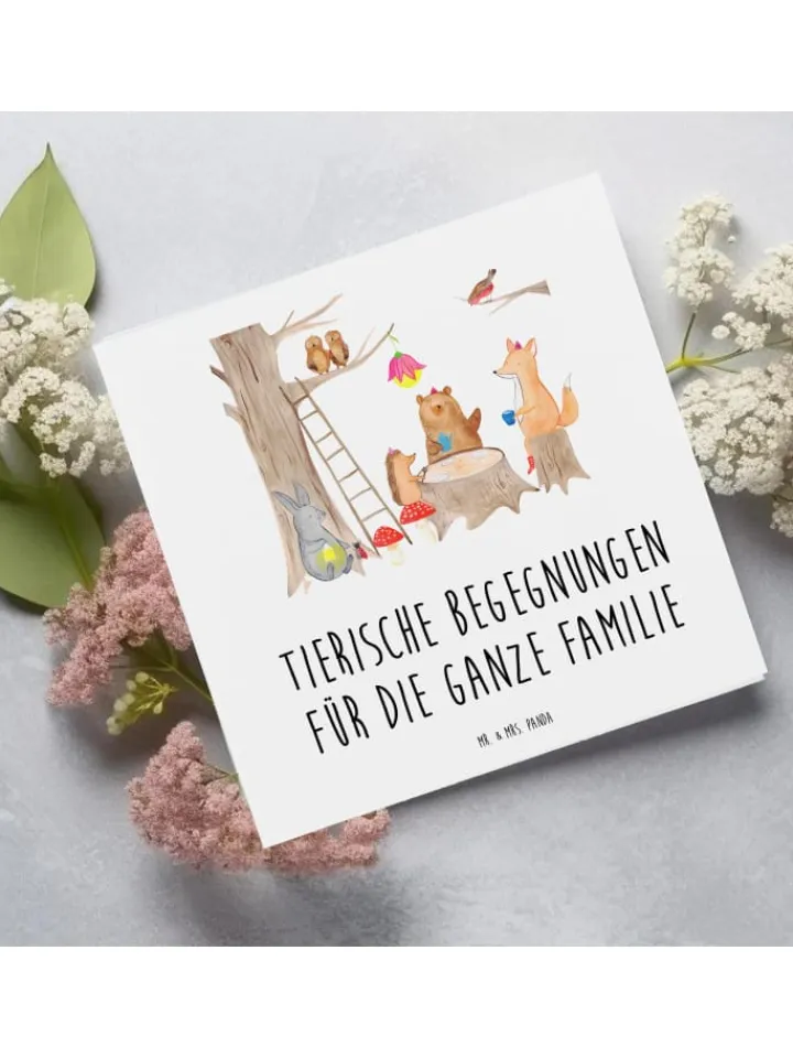 Mr. & Mrs. Panda Sonstige Gutscheine<Gutschein Besuch im Tierpark mit Spruch in Weiß