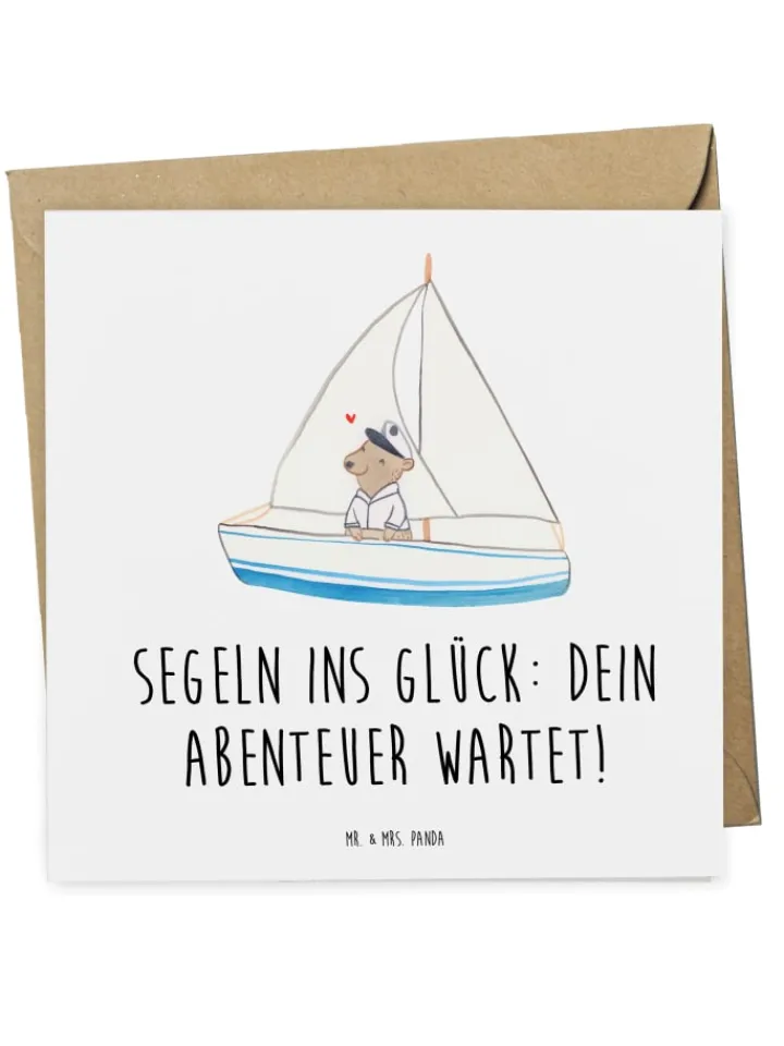 Mr. & Mrs. Panda Sonstige Gutscheine<Gutschein Bootstrip Abenteuer mit Spruch in Weiß
