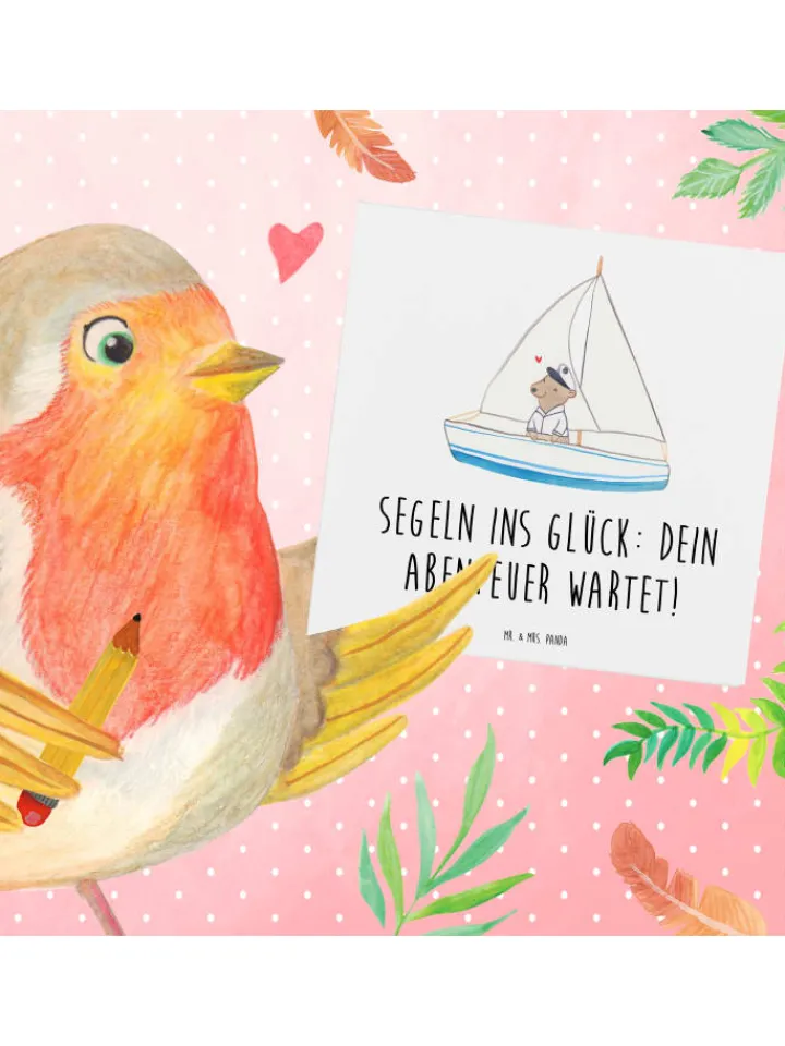 Mr. & Mrs. Panda Sonstige Gutscheine<Gutschein Bootstrip Abenteuer mit Spruch in Weiß