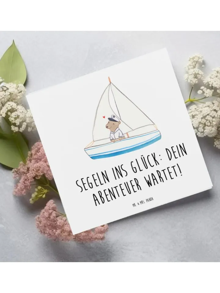 Mr. & Mrs. Panda Sonstige Gutscheine<Gutschein Bootstrip Abenteuer mit Spruch in Weiß