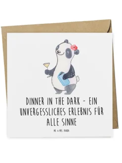 Mr. & Mrs. Panda Sonstige Gutscheine<Gutschein Dinner in the Dark Erlebnis mit Spruch in Weiß