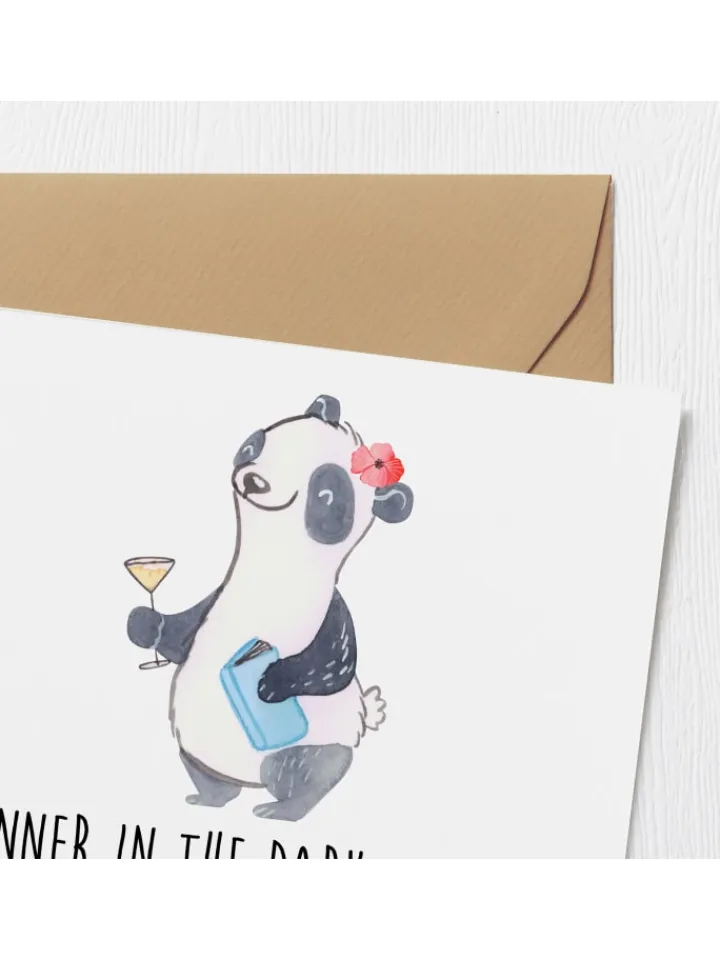 Mr. & Mrs. Panda Sonstige Gutscheine<Gutschein Dinner in the Dark Erlebnis mit Spruch in Weiß