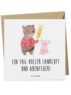 Mr. & Mrs. Panda Sonstige Gutscheine<Gutschein Einen Tag auf dem Bauernhof mit Spruch in Weiß