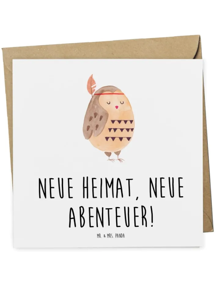 Mr. & Mrs. Panda Sonstige Gutscheine<Gutschein Einweihungsfeier Abenteuer mit Spruch in Weiß