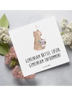 Mr. & Mrs. Panda Sonstige Gutscheine<Gutschein Escape Room Abenteuer mit Spruch in Weiß