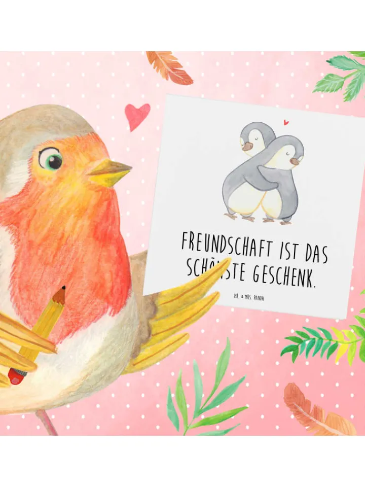 Mr. & Mrs. Panda Sonstige Gutscheine<Gutschein Freundschaftstag Geschenk mit Spruch in Weiß