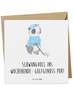 Mr. & Mrs. Panda Sonstige Gutscheine<Gutschein Golfwochenende Schwungvoll mit Spruch in Weiß