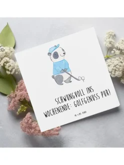 Mr. & Mrs. Panda Sonstige Gutscheine<Gutschein Golfwochenende Schwungvoll mit Spruch in Weiß