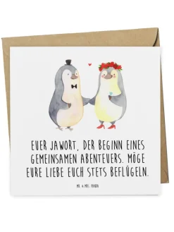 Mr. & Mrs. Panda Sonstige Gutscheine<Gutschein Hochzeit Abenteuer mit Spruch in Weiß
