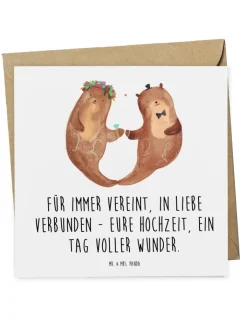 Mr. & Mrs. Panda Sonstige Gutscheine<Gutschein Hochzeit Wunder mit Spruch in Weiß