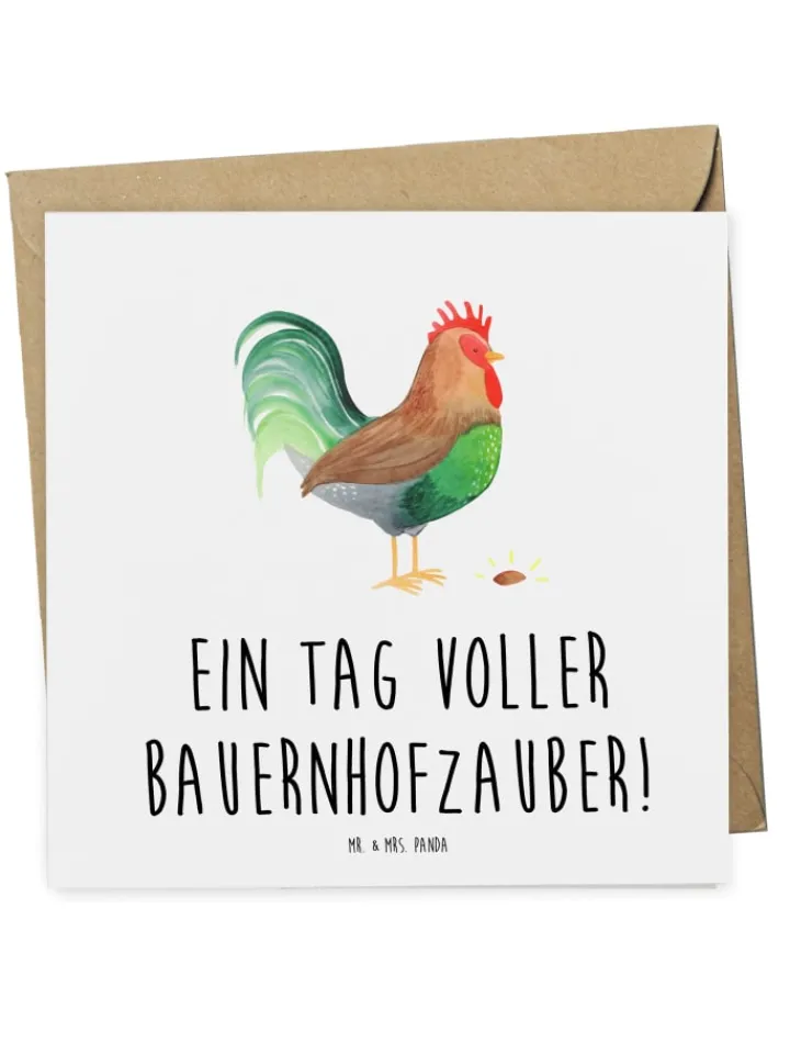 Mr. & Mrs. Panda Sonstige Gutscheine<Gutschein Karte Bauernhofzauber mit Spruch in Weiß