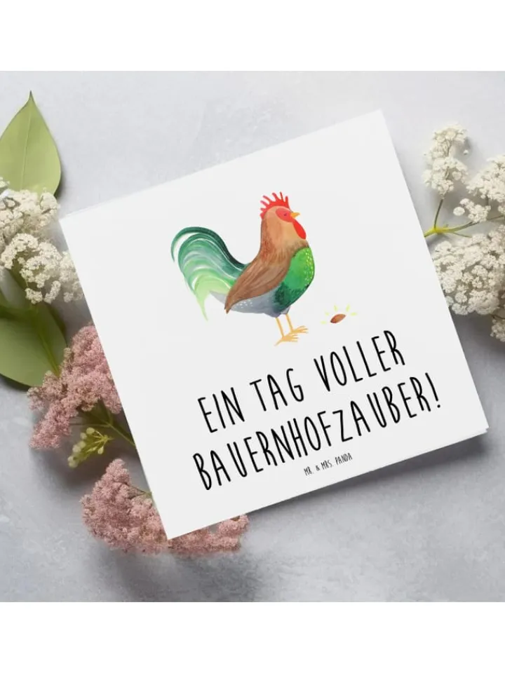 Mr. & Mrs. Panda Sonstige Gutscheine<Gutschein Karte Bauernhofzauber mit Spruch in Weiß