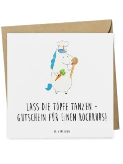 Mr. & Mrs. Panda Sonstige Gutscheine<Gutschein Kochkurs Freude mit Spruch in Weiß