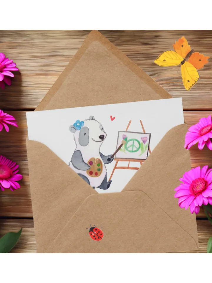 Mr. & Mrs. Panda Sonstige Gutscheine<Gutschein Kunstworkshop Kreativität mit Spruch in Weiß