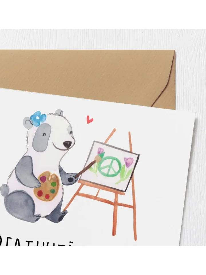 Mr. & Mrs. Panda Sonstige Gutscheine<Gutschein Kunstworkshop Kreativität mit Spruch in Weiß